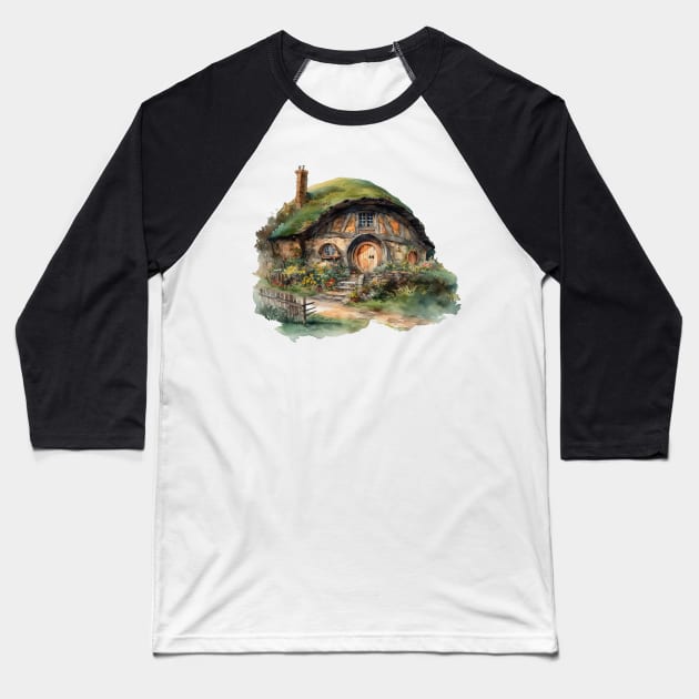 Hobbit House Baseball T-Shirt by TooplesArt